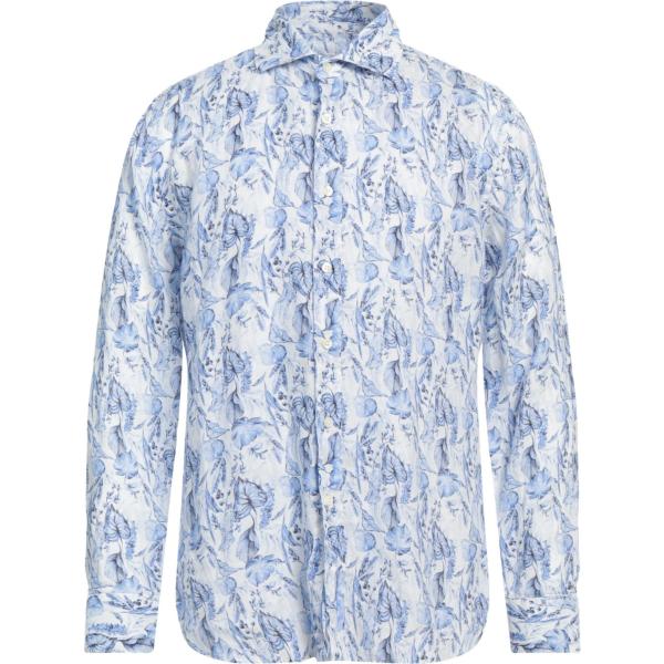 camicie 120% Lino bianco a fiori