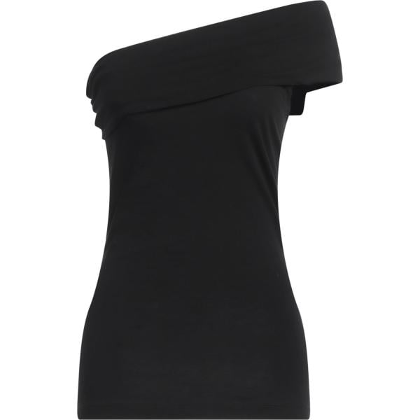 top Msgm nero tinta unita