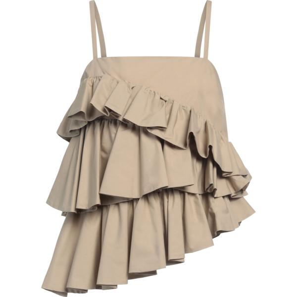 top Msgm marrone tinta unita