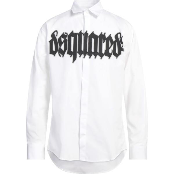 camicie Dsquared2 bianco con stampe