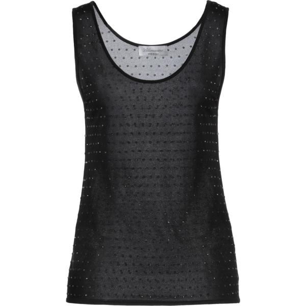top Blumarine nero tinta unita