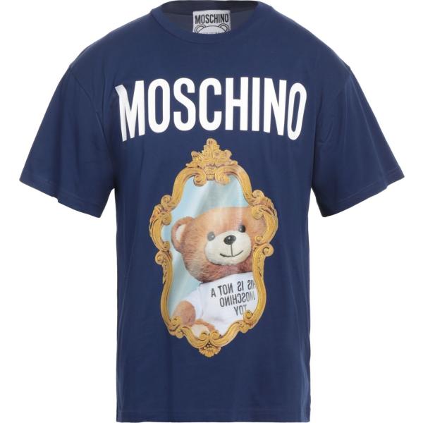 t-shirt Moschino blu con stampe