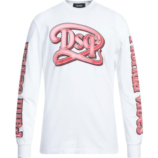 t-shirt Dsquared2 bianco con stampe