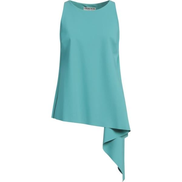 top Chiara Boni La Petite Robe blu tinta unita