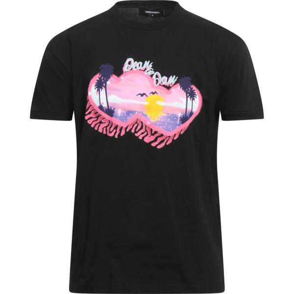 t-shirt Dsquared2 nero con stampe