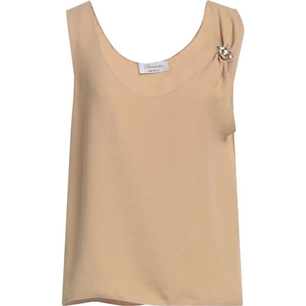 top Blumarine marrone tinta unita