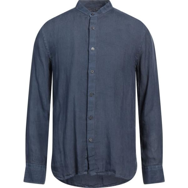 camicie 120% Lino blu tinta unita
