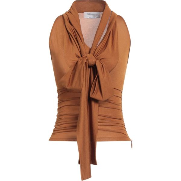 top Blumarine marrone tinta unita