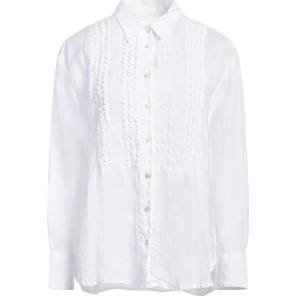 camicie 120% Lino bianco tinta unita