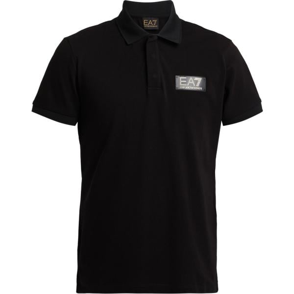 polo Ea7 nero tinta unita
