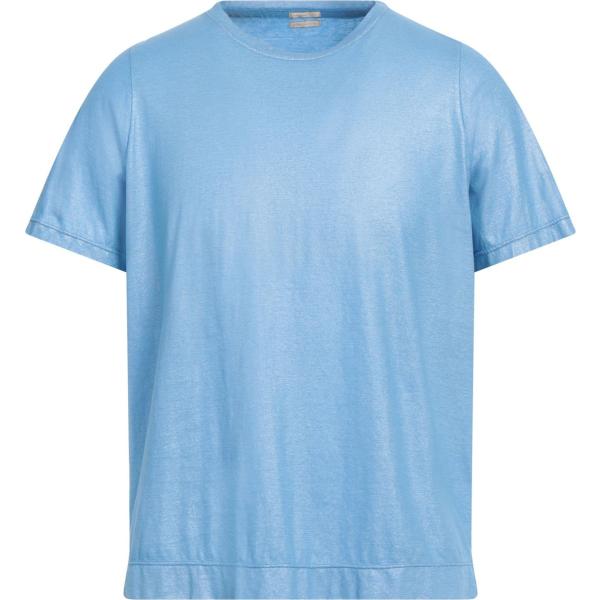 t-shirt Massimo Alba blu tinta unita