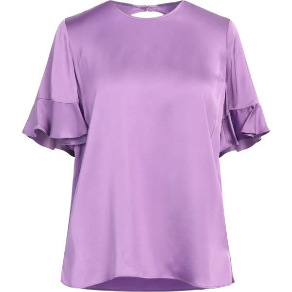 Top da donna in rosa scuro con scollo a maniche corte in viscosa Twinset Twinset