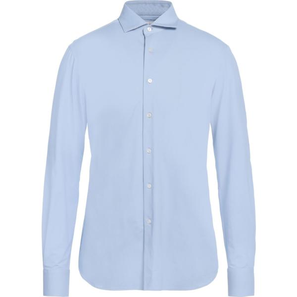 camicie Glanshirt blu tinta unita