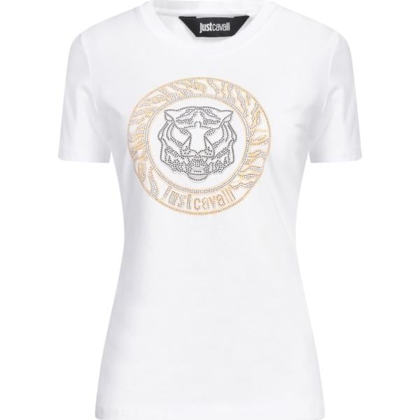 t-shirt Just Cavalli bianco con stampe