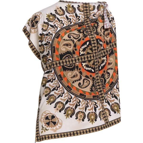 Top da donna in marrone chiaro girocollo senza maniche in cashmere Malìparmi Malìparmi