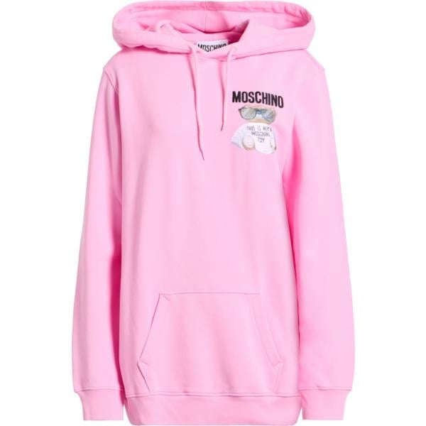 felpe con cappuccio Moschino rosa tinta unita