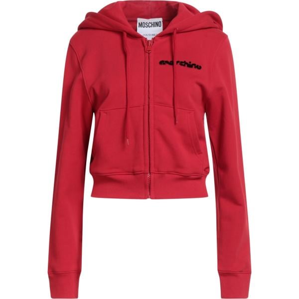 felpe con cappuccio Moschino rosso tinta unita