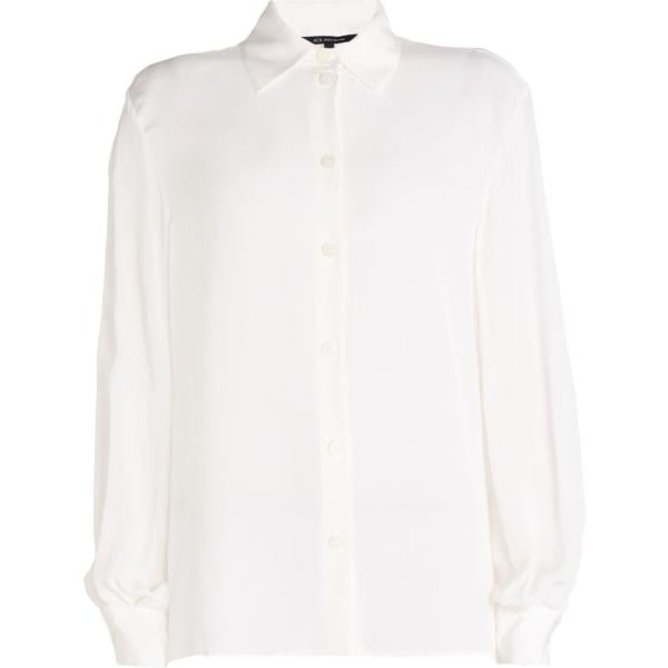 camicie Armani Exchange bianco tinta unita