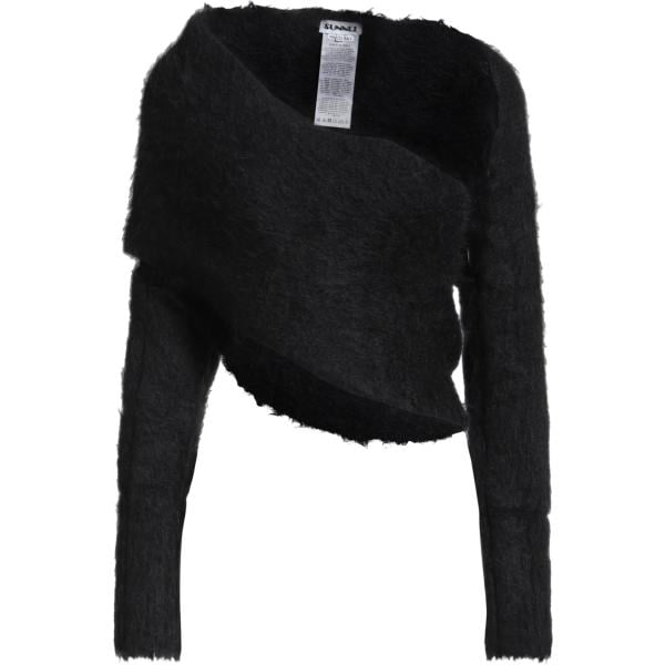 top Sunnei nero tinta unita