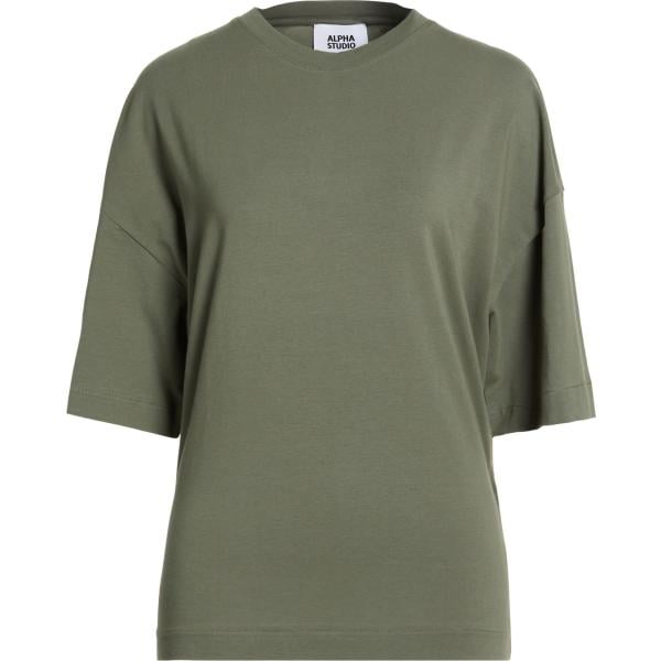 t-shirt Alpha Studio verde tinta unita