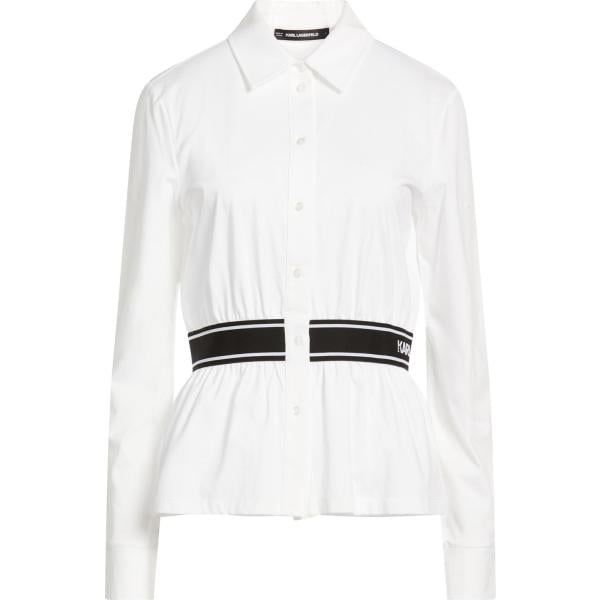 camicie Karl Lagerfeld bianco tinta unita