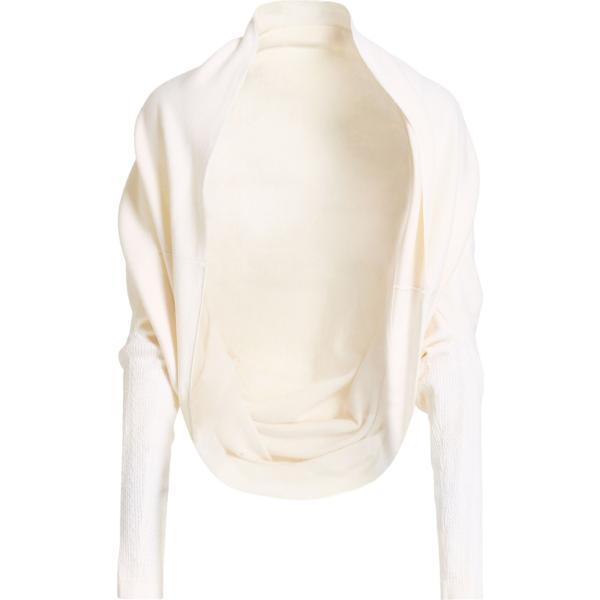 Cardigan da donna in bianco neve a maniche lunghe in cashmere Agnona Agnona