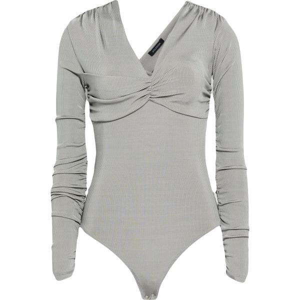 Corpo da donna in grigio chiaro collo a v a maniche lunghe in viscosa Goldsign Goldsign