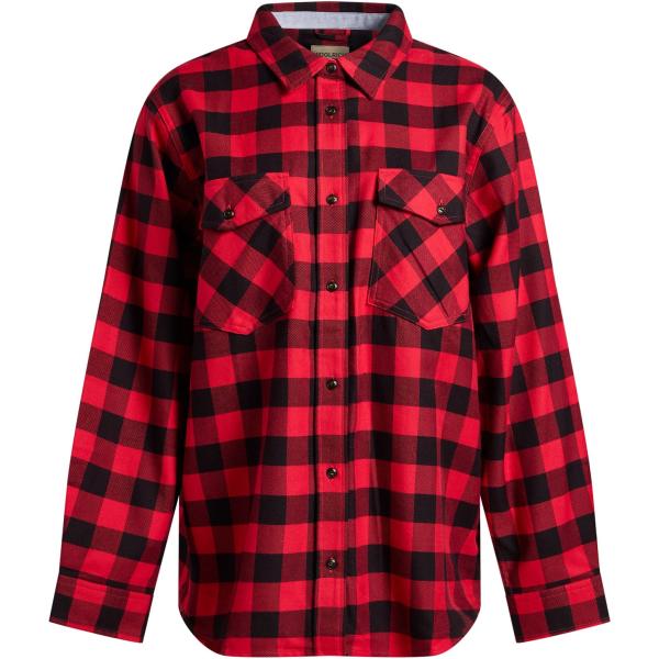 Camicia da donna in bordeaux a quadri collo classico a maniche lunghe con bottoni in cotone Woolrich Woolrich