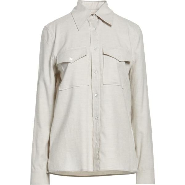 Camicia da donna in grigio chiaro collo classico a maniche lunghe con bottoni in cotone Xacus Xacus