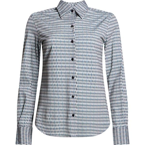 Camicia da donna in grigio chiaro geometrica collo classico a maniche lunghe con bottoni Xacus Xacus