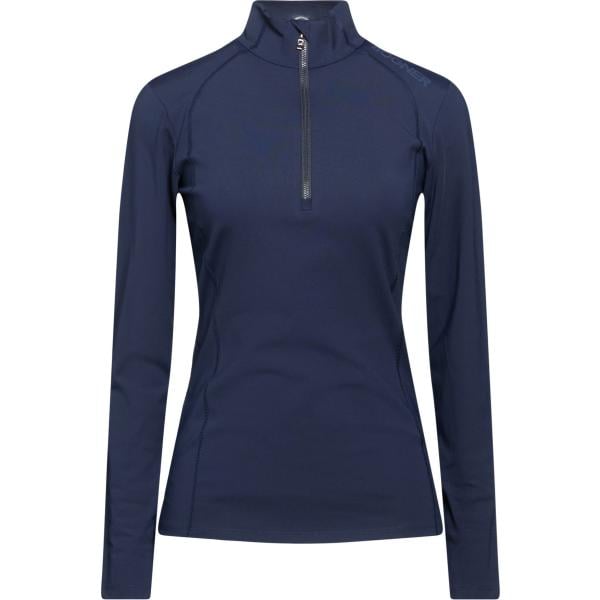 T-shirt sportiva da donna in blu scuro a maniche lunghe con zip Bogner Bogner