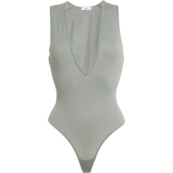 Corpo da donna in grigio chiaro collo a v senza maniche Agolde Agolde