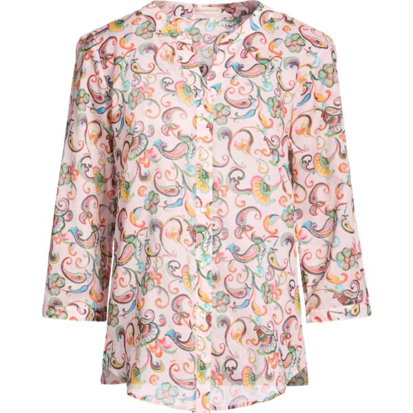 Camicia da donna in rosa chiaro a fiori collo coreana con bottoni in cotone Camicettasnob Camicettasnob