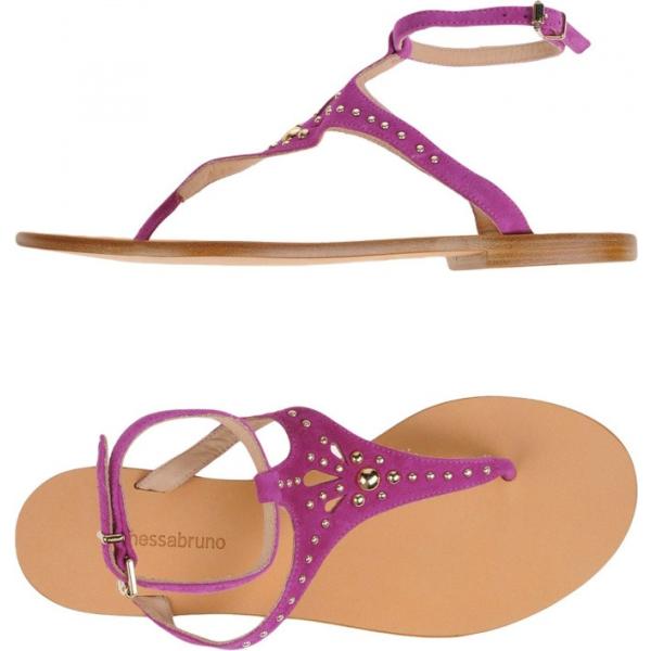 Infradito effetto scamosciato senza tacco con cinturino e punta tonda tinta unita Vanessa Bruno tinta unita