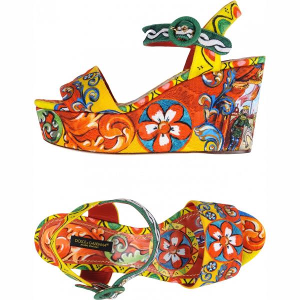 sandali col tacco Dolce & Gabbana giallo