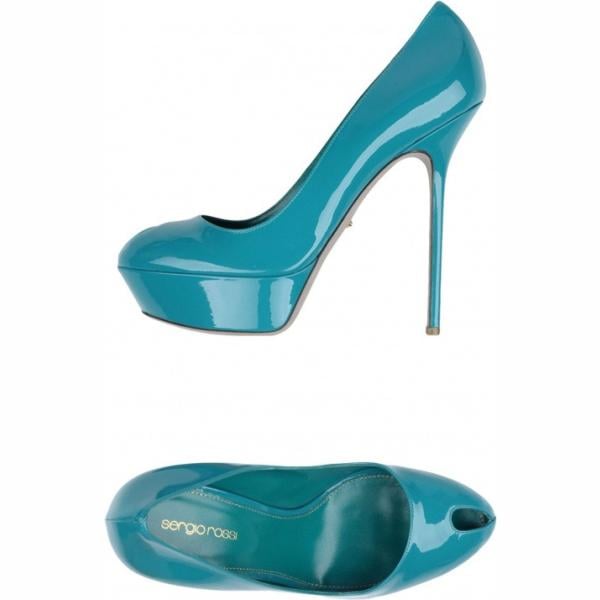 Décolleté effetto vernice open toe tinta unita Sergio Rossi tinta unita