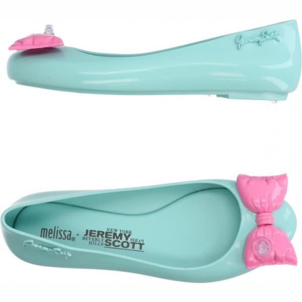 Ballerine contrasto senza tacco interno sfoderato con punta tonda tinta unita Melissa + Jeremy Scott tinta unita