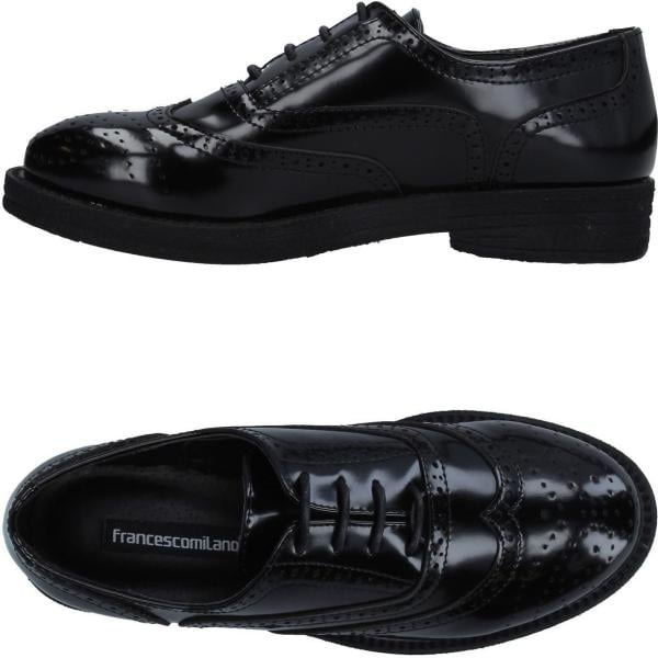 scarpe stringate Francesco Milano nero tinta unita