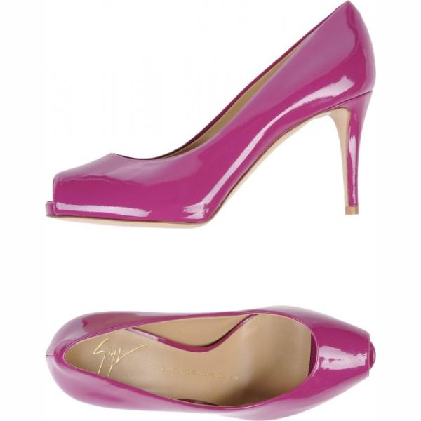 Décolleté effetto vernice con tacco spillo open toe tinta unita Giuseppe Zanotti tinta unita