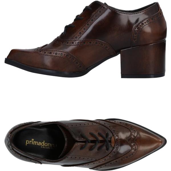 Scarpe stringate stringate con tacco squadrato interno sfoderato a punta in pelle sintetica tinta unita Primadonna tinta unita