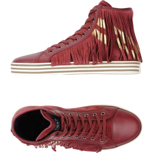 sneakers alte Hogan Rebel rosso tinta unita