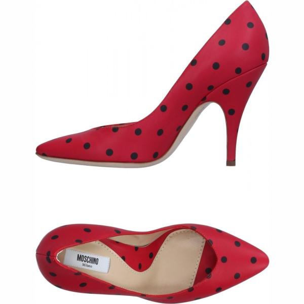 Décolleté a pois con tacco cono a punta Moschino a pois