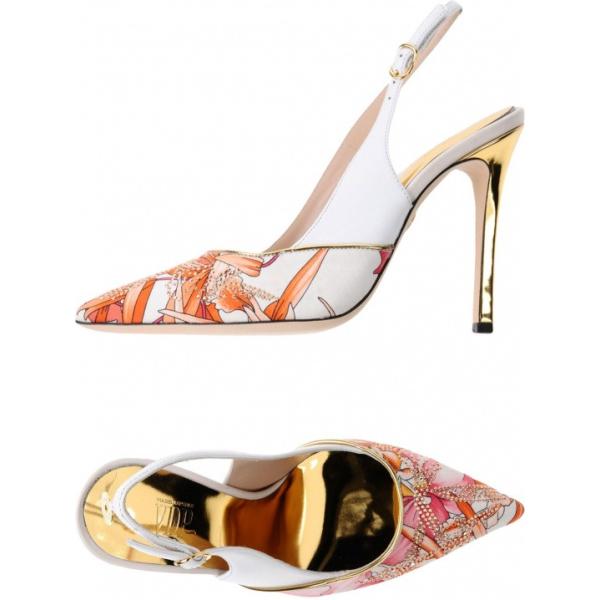 Décolleté slingback con strass fantasia floreale con tacco spillo e fibbia a punta Vdp Collection a fiori