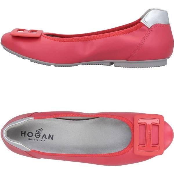 ballerine da donna in bianco neve effetto laminato senza tacco a punta tonda in pelle Hogan