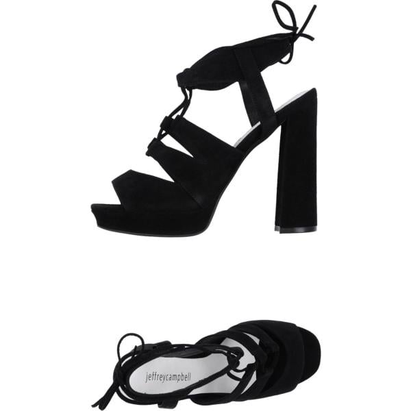 sandali in pelle Jeffrey Campbell nero tinta unita