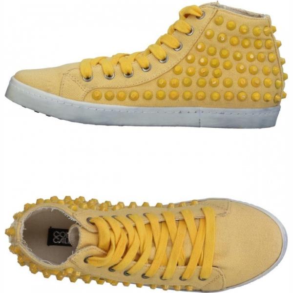 Sneakers tennis con borchie senza tacco con punta tonda tinta unita Colors Of California tinta unita