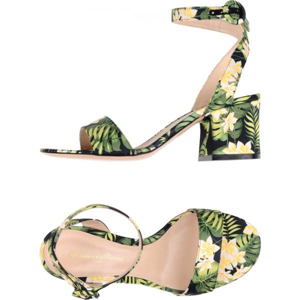 sandali col tacco Gianvito Rossi verde a fiori