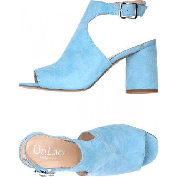 Sandali effetto scamosciato con tacco geometrico e cinturino con punta tonda tinta unita Unlace tinta unita