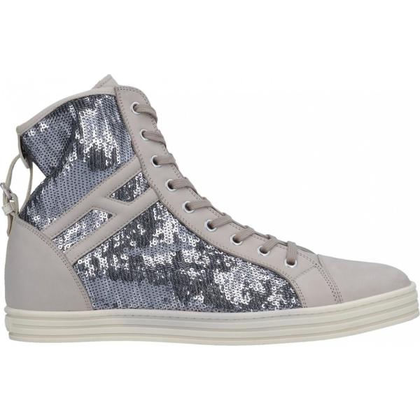 sneakers alte Hogan Rebel grigio tinta unita