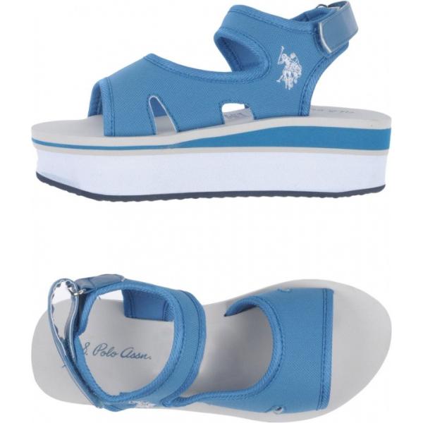 Sandali flatform con punta tonda in tessuto tecnico con zeppe tinta unita U.s.polo Assn. tinta unita
